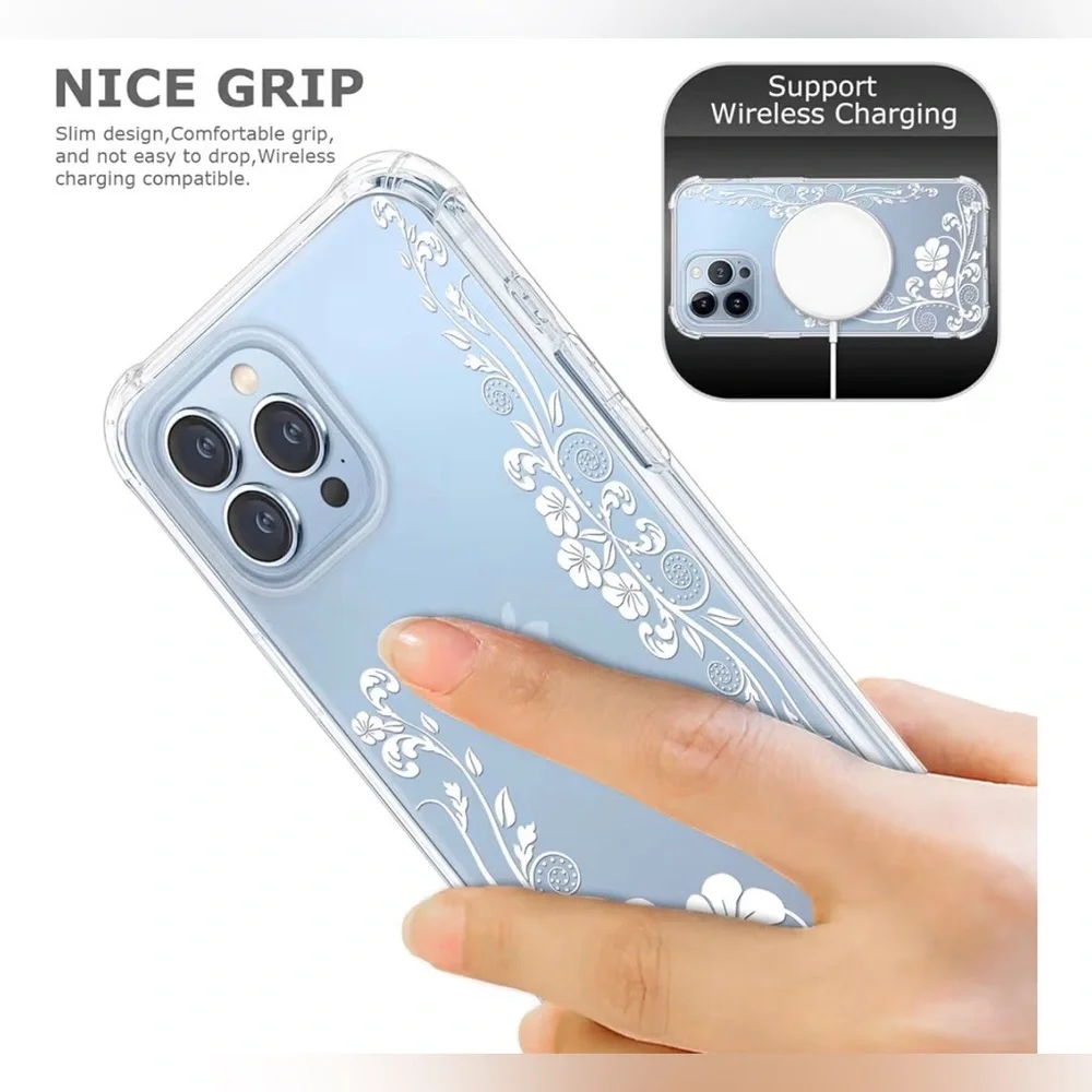 Floral Clear Phone Case for iPhone 13 Pro Max
